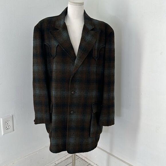 Vintage Land N Lakes Outfitters 1950s Shadow Plaid Wool and Cashmere Jacket - Picture 1 of 16